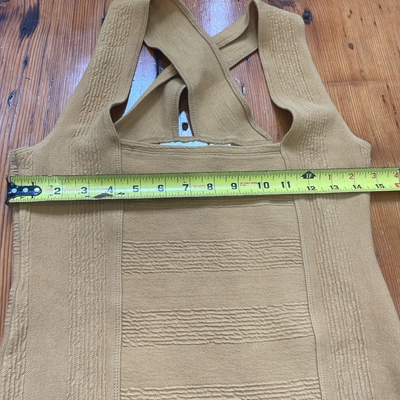 Anthropologie Maeve Stephi Cross Back Knit Sleevless Top Mustard Yellow Small - Picture 6 of 8
